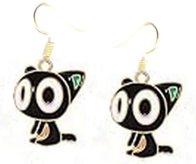 GP ENAMEL BLACK SCARED CAT EARRINGS (PLEASE READ DESCRIPTION