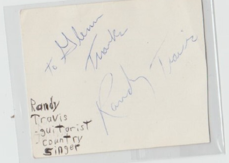 Country Singer Randy Travis Forever and Ever Amen Autograph Index Card Cut 