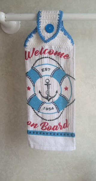 Welcome on Board Hanging Towel