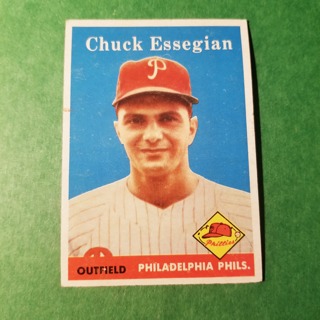 1958 - TOPPS EXMT - NRMT BASEBALL - CARD NO. 460 - CHUCK ESSEGIAN  - PHILLIES