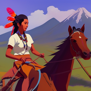 Listia Digital Collectible: Native Indian Women♥️ Enjoying A Ride On Her Horse ♥️