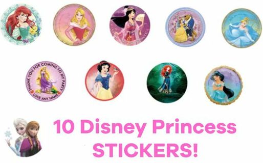 ⭐NEW⭐(10) 1" Disney Princess STICKERS!!
