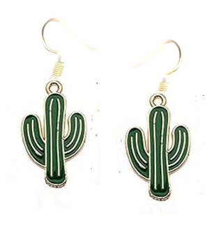 GP ENAMEL GREEN CACTUS EARRINGS LOT 2 (PLEASE READ DESCRIPTION