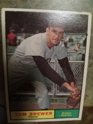 1961 TOPPS TOM BREWER BOSTON RED SOX BASEBALL CARD# 434