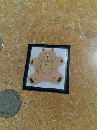 Teddy bear handmade sticker