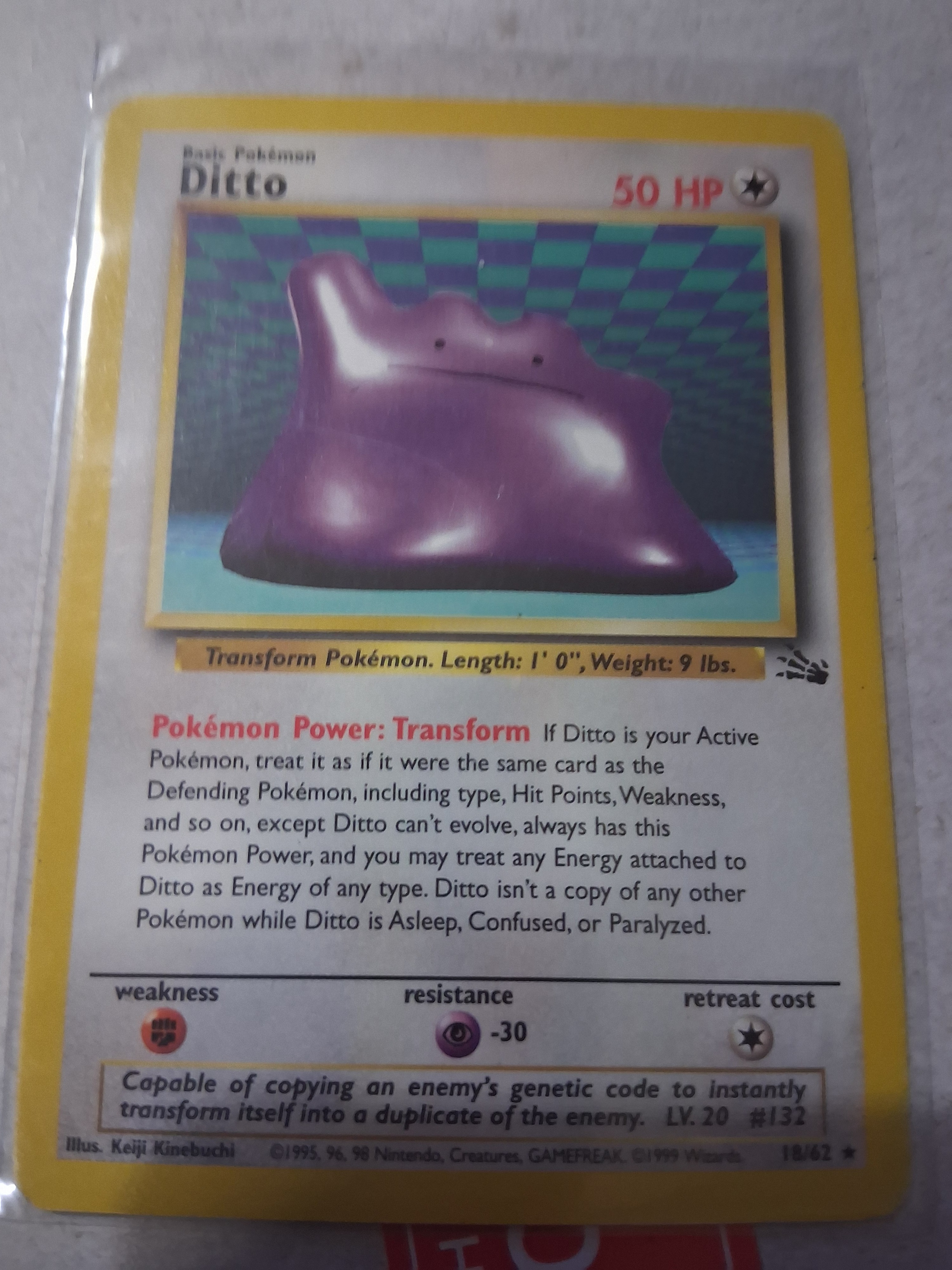 Free: Ditto 18/62 Rare Fossil Pokemon Unlimited Lightly Played