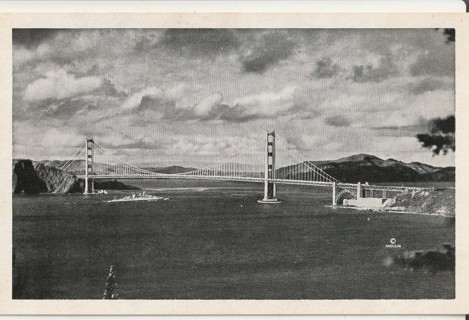 Vintage Unused Postcard: b&w: Golden Gate Bridge, San Francisco, CA