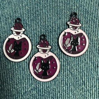 3 New Black Cat Charms for Crafts or Jewelry Making, Free Mail