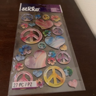 Sticko dimensional heart & peace sign stickers 