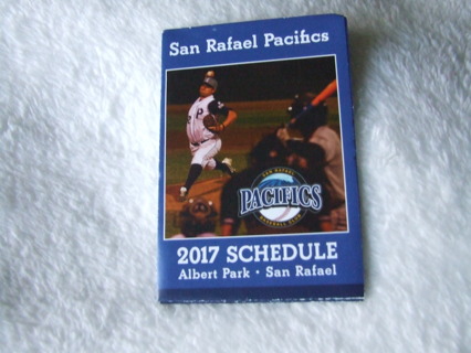 2017 San Rafael Pacifics Pocket Minor Baseball Schedule 