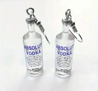 Absolut Vodka Resin Earrings ~ New B-9