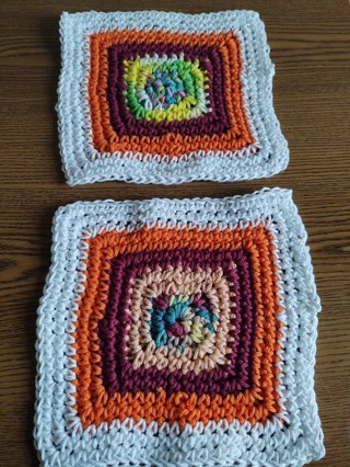 2 Hand Crocheted Cotton Dishcloths 