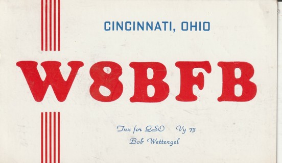 Vintage Used Postcard: ygin: Amateur Radio Station Card: W8BFB