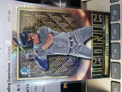 Aaron judge 2023 Bowman Chrome Refractor Iconic Insert.