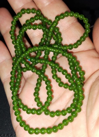 NECKLACE NATURAL JADE 34 INCHES LONG AND THE ROUND BEADS ARE 4 MM  FANTASTIC 7 DAY SALE ONLY WOW!