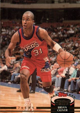 1992 Stadium Club # 113 Brian Oliver Philadelphia 76ers