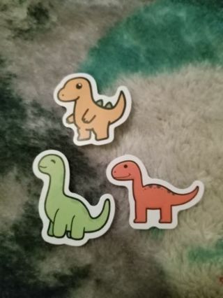 3pc Dinosaur stickers