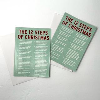 2 Santa-A-Holic 12 Step Christmas Greeting Cards 