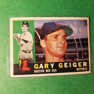  1960 - TOPPS EXMT - NRMT BASEBALL - CARD NO - 184 -GARY GEIGER - RED SOX