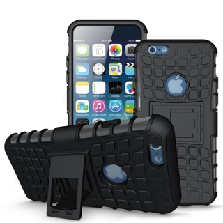 NEW iPHONE 6 PLUS HYBRID Case Scratch-Resistant Shock Absorbent Non Slip Tire Grip w/ Stand