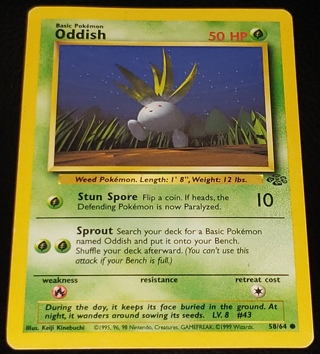 ⚡ Pokemon Card Oddish 58/64 ⚡ 50 HP common Jungle  Set