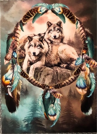 Wolves Dream Catcher art - 3 x 5” MAGNET - GIN ONLY