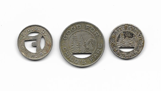 Three West Coast Transportation Tokens