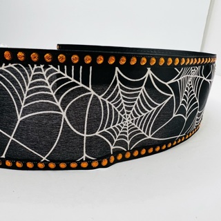 Black Spiderweb 2.5” Wide Wire Edge Ribbon