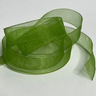 Apple Green Organdy 5/8” Wide Ribbon 