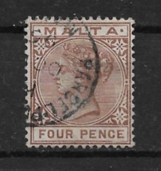 1885 Malta Sc12 4p Queen Elizabeth used