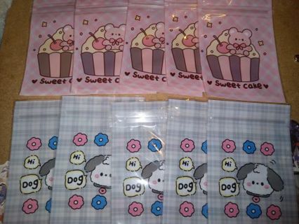 Kawaii 10 pc zip lock bags 4×3 in no refunds regular mail only Very nice quality!