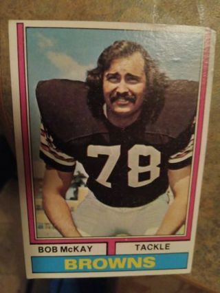 1974 TOPPS BOB MCKAY CLEVELAND BROWNS FOOTBALL CARD# 427