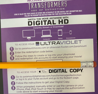 Transformers: Age of Extinction Digital HD Code