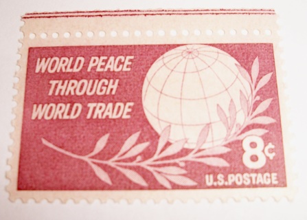 Scott #1129, World Peace Through World Trade, 1 Useable 8¢ US Postage Stamp