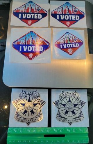 Las Vegas Stickers- 4 for VOTING and 2 for Nevada Junior Trooper