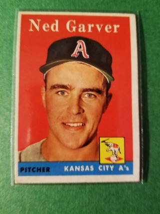 1958 - TOPPS EXMT - NRMT BASEBALL - CARD NO - 292 - NED GARVER - A'S