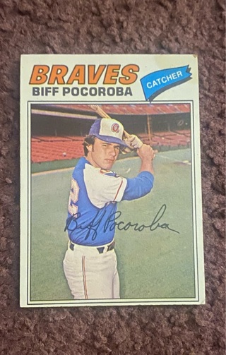 1977 Topps #594 Braves Biff Pocoroba Baseball Card
