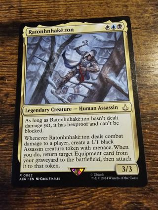 Magic the gathering mtg Ratonhnhakeaton rare card Assassins Creed