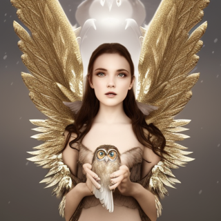 Listia Digital Collectible: Beautiful Angel & Her Owl