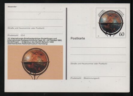 stationary postcard - Germany - stamp fair in Sindefingen 1982