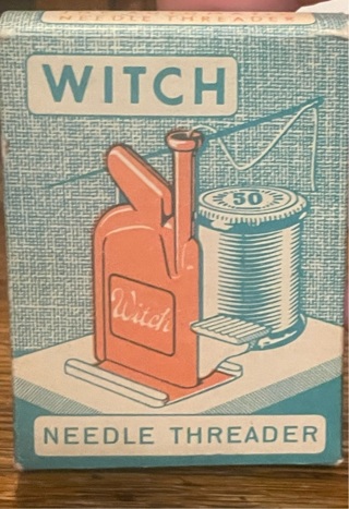Witch Needle Threader 1940s WIC Trademark in Original Box