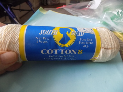 South maid cream color cotton 8 knit & crochet yarn NIP