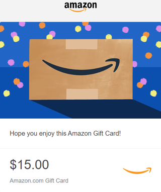 $15 Amazon E-Gift Card