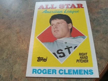 1988 TOPPS ALL STAR ROGER CLEMENS BOSTON RED SOX BASEBALL CARD# 394