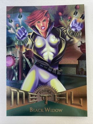 BLACK WIDOW #10 (1995) Fleer Marvel Metal Base Card Avengers