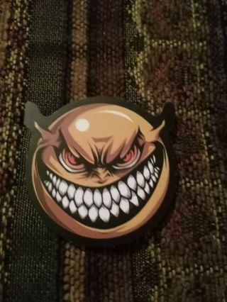 Yellow Shrek like scary sticker