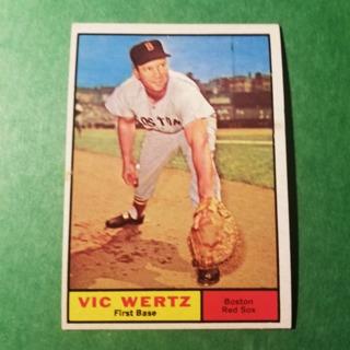 1961 - TOPPS EXMT - NRMT BASEBALL - CARD NO. 340 - VIC WERTZ - RED SOX