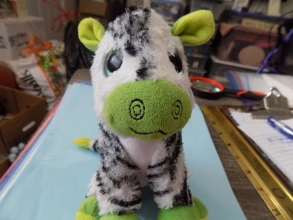 Zack the zebra plush green ears mane and feet big eyes