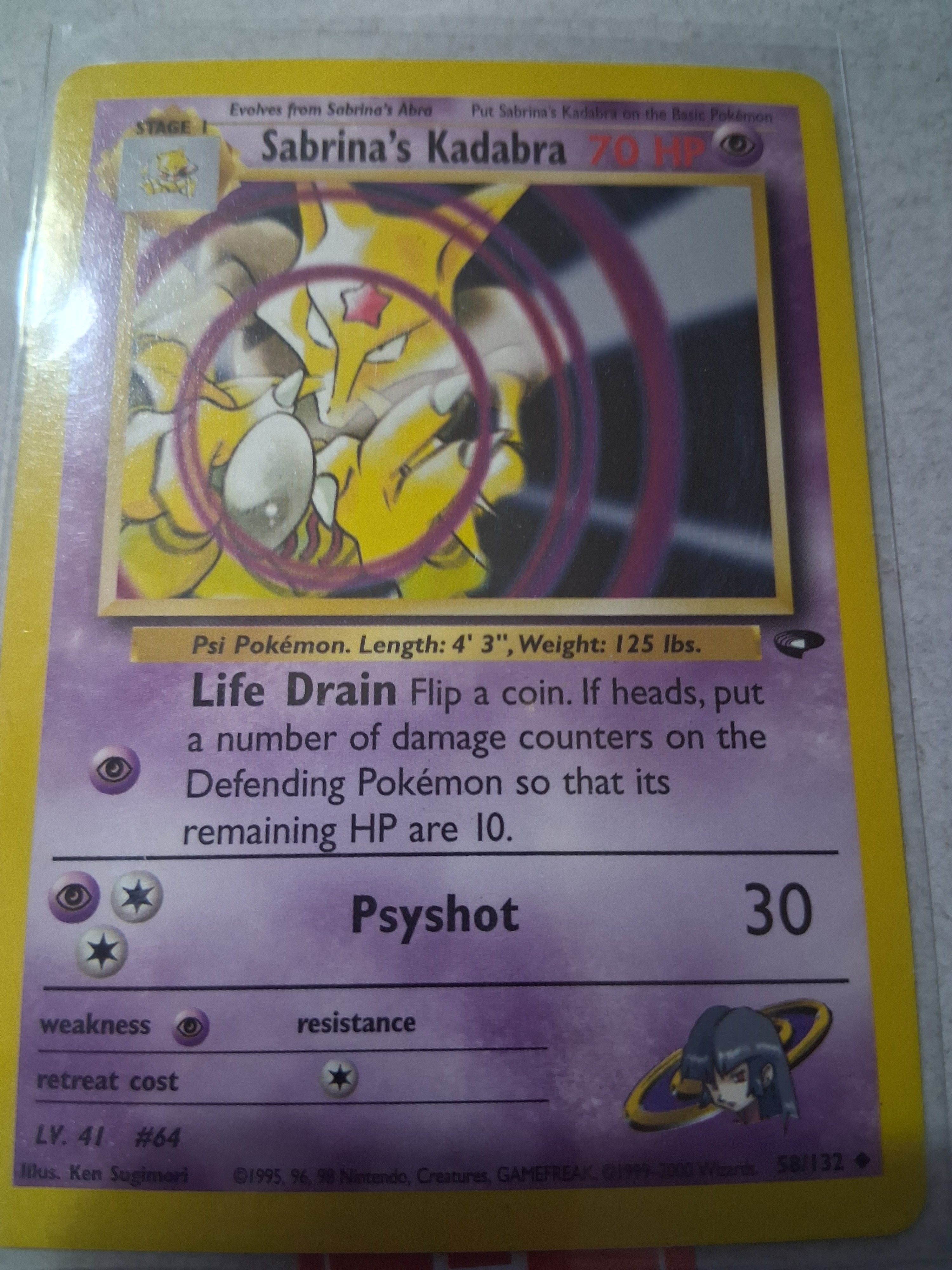 Free: Sabrina's Kadabra 58/132 Gym Challenge LP Pokemon 58/132