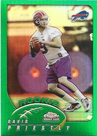 2002 TOPPS CHROME DAVID PRIESTLEY GREEN REFRACTOR ROOKIE CARD